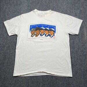 Vintage 1997‎ Women in Military Service USPS Stamp Promo T-Shirt Size L